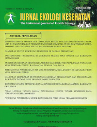 Jurnal Ekologi Kesehatan, The Indonesian Journal of Health Ecology Vol.11 No. 2 Juni 2012