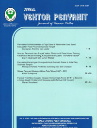 Jurnal Vektor Penyakit, Journal of Disease Vector, Vol. VI No.2 Des 2012