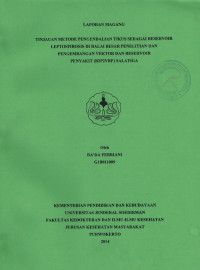 Laporan Magang : Tinjauan Metode Pengendalian Tikus Sebagai Reservoir Leptospirosis Di B2P2VRP Salatiga