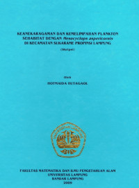 Skripsi : Keanekaragaman dan Kelimpahan Plankon Sehabitat dengan Mesocylops Aspericornis di Kecamatan Sukarame Propinsi Lampung