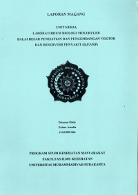 Laporan Magang Unit Kerja Laboratorium Biologi Molekuler B2P2VRP