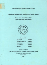 Laporan Praktek Kerja Lapangan Studi Penelitian Vektor dan Reservoir Penyakit Salatiga