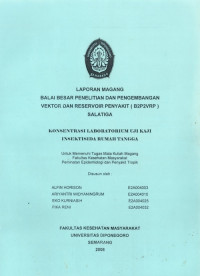 Konsentrasi Laboratorium Uji Kaji Insektisida Rumah Tangga