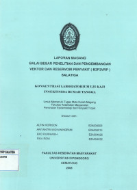 Konsentrasi Laboratorium Uji Kaji Insektisida Rumah Tangga