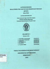 Laporan Magang B2P2VRP Salatiga Laporan Mikrobiologi