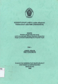 Kerentanan Larva Aedes Albopictus Terhadap Abate (Temephos)