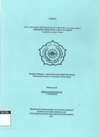 Skripsi: Uji Larvasida Ekstrak daun Lidah Buaya (Aloe Vera L) Terhadap Kematian Larva Nyamuk Anopheles Aconitus Donitz