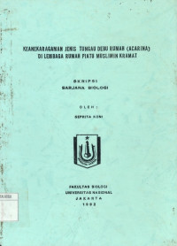 Keanekaragaman Jenis Tungau Debu Rumah (Acarania) di Lembaga Rumah Piatu Muslimin Kramat