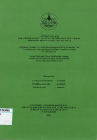 Uji Efikasi Vectobac 12 AS (Bacillus Thuringiensis H-14) Formulasi Cair Terhadap Larva Culex Quinquefascitus dan Anopheles Aconitus Di Laboratorium