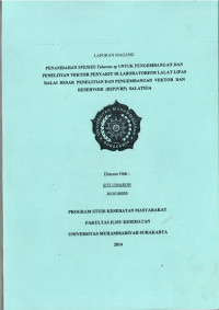 PENAMBAHAN SPESIES Tabanus sp UNTUK PENGEMBANGAN DAN PENELITIAN VEKTOR PENYAKIT DI LABOLATORIUM LALAT LIPAS BALAI BESAR PENELITIAN DAN PENGEMBANGAN VEKTOR DAN RESERVOIR PENYAKIT (B2P2VRP) SALATIGA