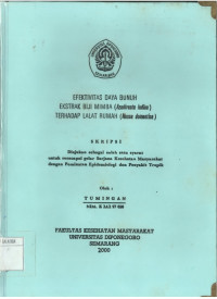 EFEKTIVITAS DAYA BUNUH EKSTRAK BIJI MIMBA( Azadiracta indica)TERHADAP LALAT RUMAH (Musca domestica)