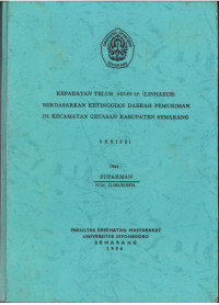 Kepadatan Telur Aedes Sp. (Linnaeus) Berdasarkan Ketinggian Daerah Pemukiman di Kecamatan Getasan Kabupaten Semarang