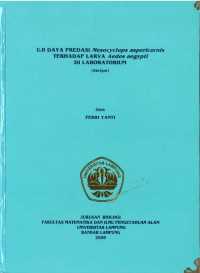 Skripsi: Uji Daya Predasi Mesocyclops Aspericornis Terhadap Larva Aedes Aegypti di Laboratorium
