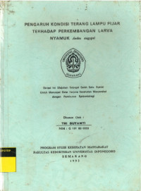 Pengaruh Kondisi Terang lampu Pijar terhadap Perkembangan Larva Nyamuk Aedes Aegypti