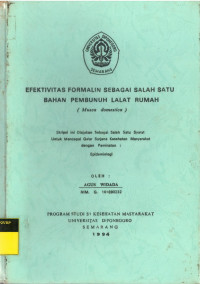 Aktivitas Formalin Sebagai salah satu Bahan Pembunuh Lalat Rumah (Musca Domestica)