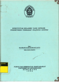 Efektivitas Kelambu yang Dipoles Permethrin terhadap Anopheles Aconitus