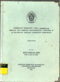 Perbedaan Kepadatan Larva Anopheles, sp. Sebelum dan Sesudah Penyemprotan Larvasida B di Kecamatan Bagelen Kabupaten Purworejo