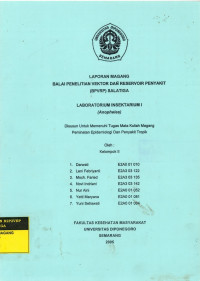 Laporan Magang Balai Penelitian Vektor dan Reservoir Penyakit (BPVRP) Salatiga