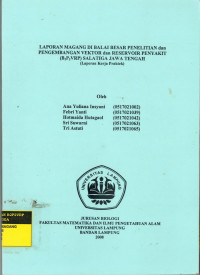 Laporan Magang di Balai Besar Penelitian dan Pengembangan Vektor dan Reservoir Penyakit (B2P2VRP) Salatiga Jawa Tengah