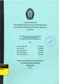 Laporan Magang: Balai Besar Penelitian dan Pengembangan Vektor dan Reservoir Penyakit (B2P2VRP) Salatiga