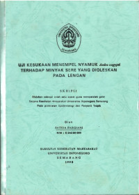 Skripsi: Uji Kesukaan Menempel Nyamuk Aedes aegypti terhadap Minyak Sere yang Doleskan pada Lengan