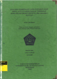 Karya Tulis Ilmiah: Analisis Perbedaan Lama Paparan Asap Obat Anti Nyamuk Bakar terhadap Jumlah Eritrosit Mencit (Mus musculus) Jantan