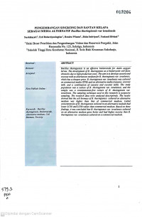 Pengembangan Singkong dan Santan Kelapa sebagai Media Alternatif Bacillus thuringiensis var israelensis
