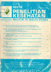 Bulletin Penelitian Kesehatan = Bulletin Of Health Studies Vol. 13 No.1 1985