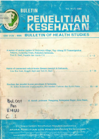 Bulletin Penelitian Kesehatan = Bulletin of Health Studies Vol. 14 No.3 1986