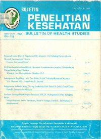 Bulletin Penelitian Kesehatan = Bulletin of Health Studies Vol. 22 No.4 1994