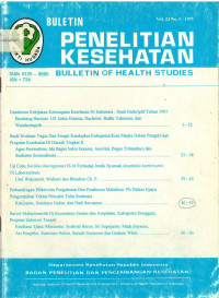 Bulletin Penelitian Kesehatan = Bulletin of Health Studies Vol. 23 No.1 1995