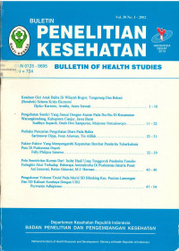 Bulletin Penelitian Kesehatan = Bulletin of Health Studies Vol.30 No.1 - 2002