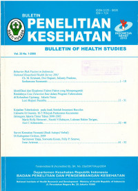 Bulletin Penelitian Kesehatan = Bulletin of Health Studies Vol.33 No.1 - 2005