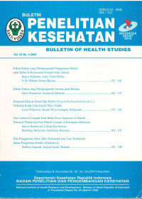 Bulletin Penelitian Kesehatan = Bulletin of Health Studies Vol.33 No.4 - 2005