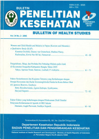 Bulletin Penelitian Kesehatan = Bulletin of Health Studies Vol.34 No.2 - 2006