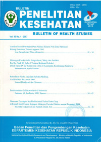 Bulletin Penelitian Kesehatan = Bulletin of Health Studies Vol.35 No.1 - 2007