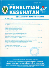 Bulletin Penelitian Kesehatan = Bulletin of Health Studies Vol.35 No.4 - 2007