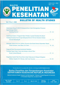 Bulletin Penelitian Kesehatan = Bulletin of Health Studies Vol.37 No.2 - 2009