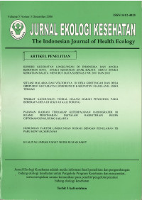 Jurnal Ekologi Kesehatan : Vol. 5 No. 3 Desember 2006