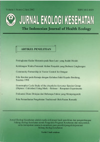 Jurnal Ekologi Kesehatan : Vol. 1 No. 2 Juni 2002