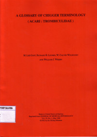 A Glossary Of Chigger Terminologi (Acari : Trombiculidea)