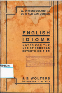 English Idioms :Notes for the use of schools