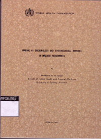 Manual of Epidemiology and Epidemiological Service