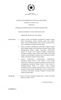 PERATURAN PEMERINTAH REPUBLIK INDONESIA NOMOR 46 TAHUN 2011
TENTANG PENILAIAN PRESTASI KERJA PEGAWAI NEGERI SIPIL