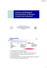 Genetic and biological characteristics of dengue viruses from Indonesia